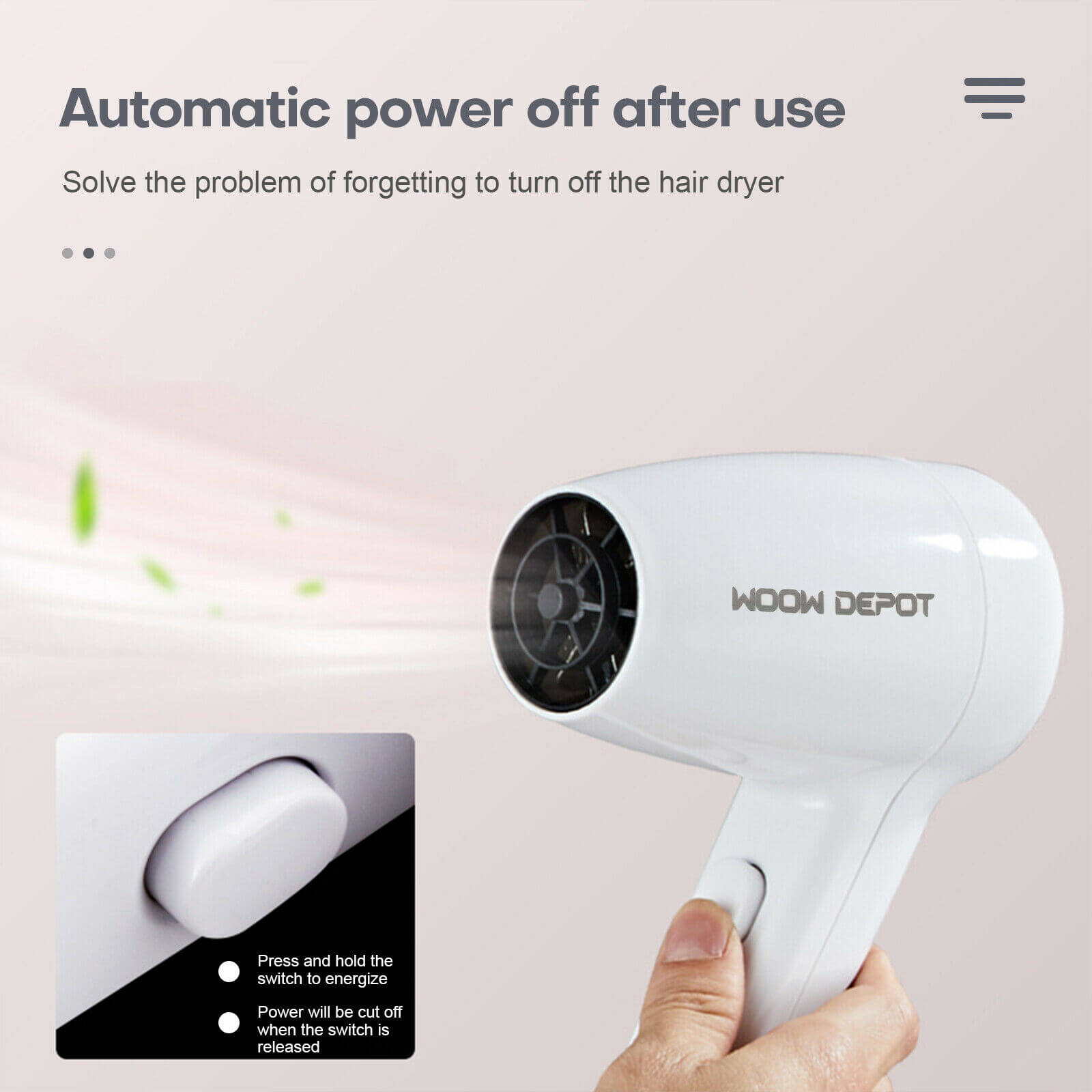 Wall Mounted Hairdryer feature