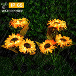 display of Waterproof LED Solar Sunflower Lights