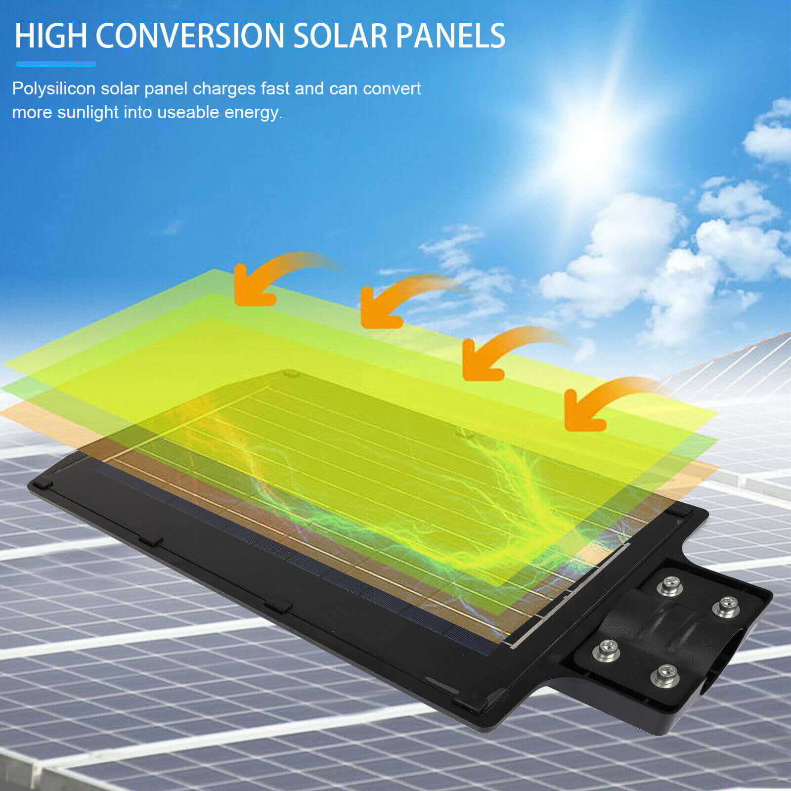 solar panels of Waterproof Solar Street Light