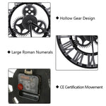 Design of 12/16/23in Large Gear Wall Clock Roman Numbers 3D Big Dial