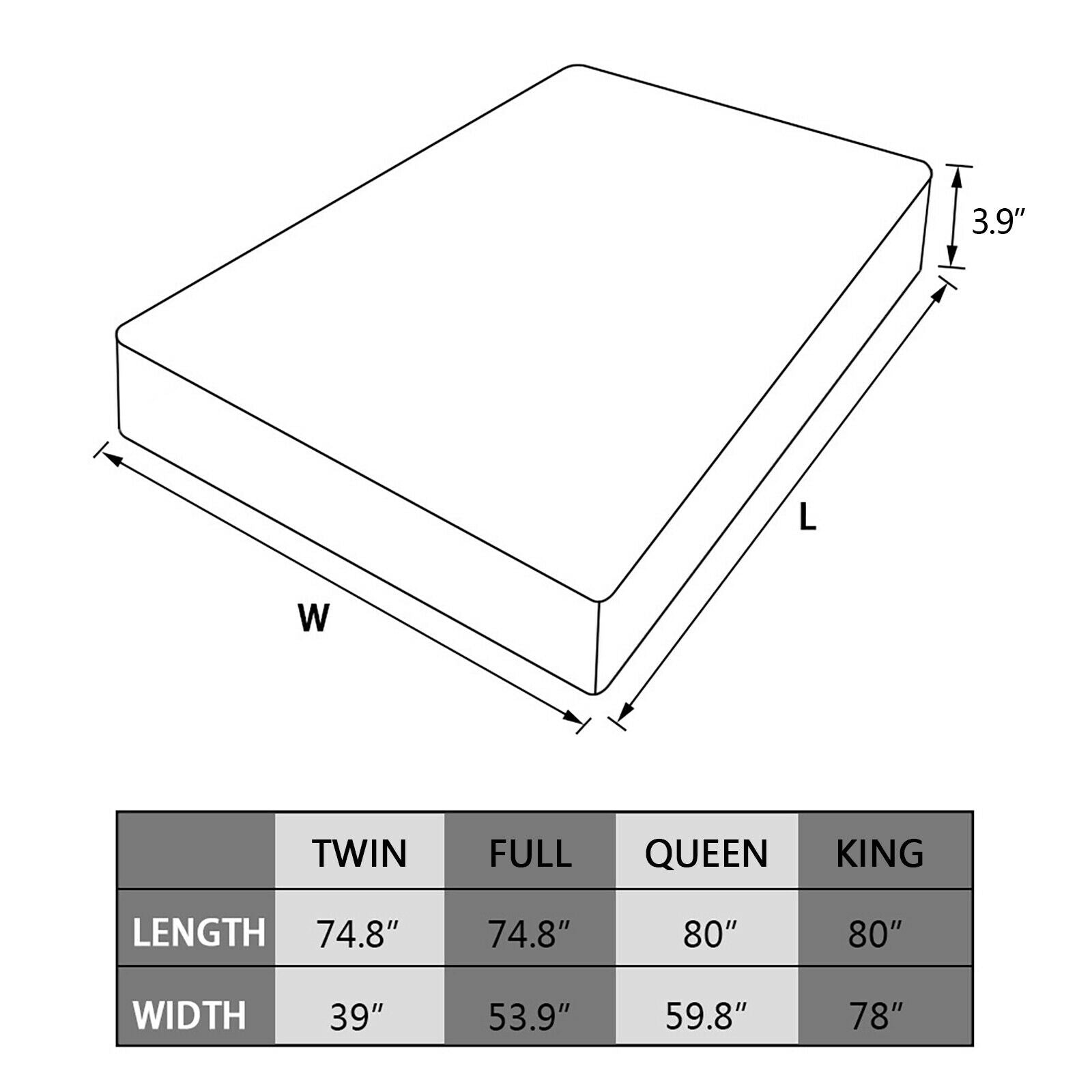 Mattress Topper Pad Quilted Mattress Cover Bed Protector King Queen ...