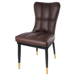 Brown soft leather dining chair