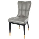 Gray soft leather dining chair