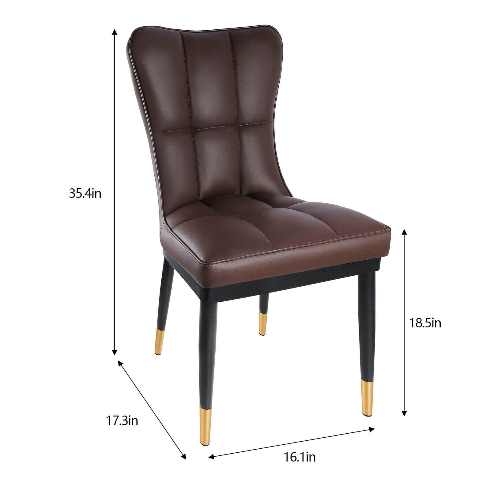 Size of leather dining chair